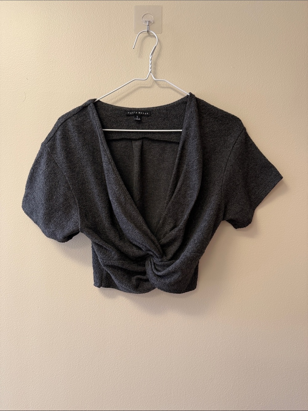 Haute Monde Charcoal Knit Top